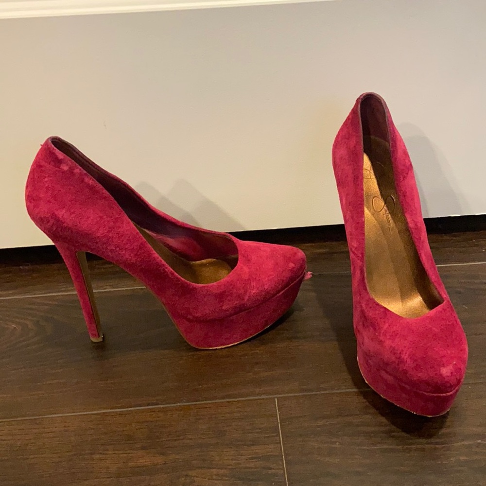 Fuchsia platform heels